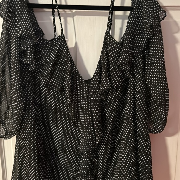 Olivia Grey Sheer Black  Women's Too with Spaghetti Straps and 3/4 Sleeves - Picture 3 of 12